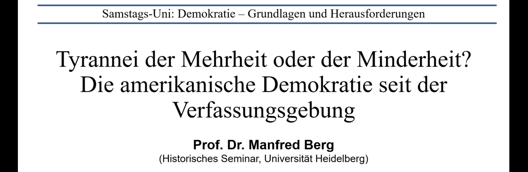 Lecture Freiburg